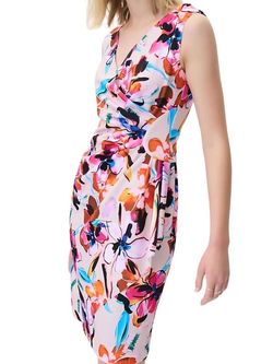 Style 1-2467568040-397 Joseph Ribkoff Nude Size 14 Summer Free Shipping Print Cocktail Dress on Queenly