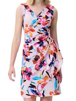 Style 1-2467568040-397 Joseph Ribkoff Nude Size 14 Summer Free Shipping Print Cocktail Dress on Queenly