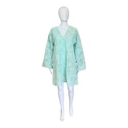 Style 1-160371542-74 mari Green Size 4 Sleeves Bell Sleeves 1-160371542-74 Mini V Neck Cocktail Dress on Queenly