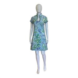 Style 1-3679999972-74 CK BRADLEY Blue Size 4 Sorority Floral Sleeves Sorority Rush Cocktail Dress on Queenly