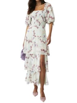 Style 1-1281529278-74 Amanda Uprichard Green Size 4 Print Floral Sheer Straight Dress on Queenly