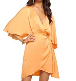 Style 1-3689646054-1901 Ramy Brook Orange Size 6 Polyester Sorority Sleeves Sorority Rush Cocktail Dress on Queenly