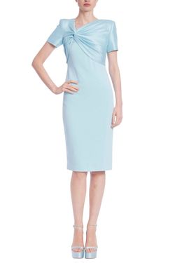 Style 1-4237133616-1498 BADGLEY MISCHKA Blue Size 4 Polyester Straight Cocktail Dress on Queenly
