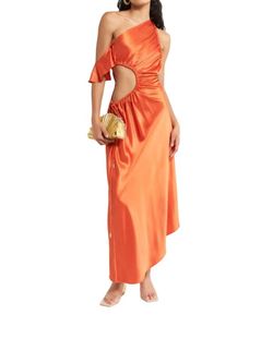 Style 1-1100139038-70 cult gaia Orange Size 0 Satin A-line Straight Dress on Queenly