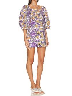 Style 1-3512345230-425 RHODE Purple Size 8 Sorority Summer Floral Cocktail Dress on Queenly