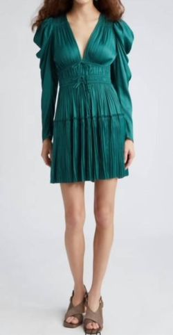 Style 1-2699879426-5 Ulla Johnson Green Size 0 Plunge 1-2699879426-5 Free Shipping Cocktail Dress on Queenly