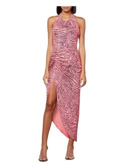 Style 1-3095466871-70 IN THE MOOD FOR LOVE Pink Size 0 High Neck Halter Side slit Dress on Queenly