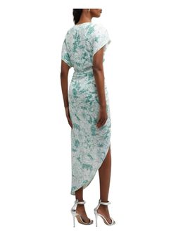 Style 1-4183835221-892 IN THE MOOD FOR LOVE Green Size 8 Tall Height Free Shipping Mini Polyester Floral Cocktail Dress on Queenly