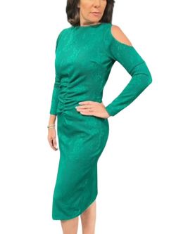 Style 1-1364279958-1901 CHIARA BONI Green Size 6 Free Shipping Fitted Cocktail Dress on Queenly