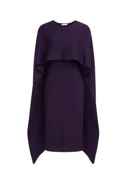 Style 1-2238528237-892 Halston Purple Size 8 Cape Straight Black Tie Cocktail Dress on Queenly