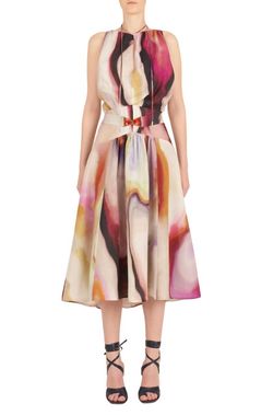 Style 1-247834897-892 Silvia Tcherassi Purple Size 8 Print Belt Cocktail Dress on Queenly