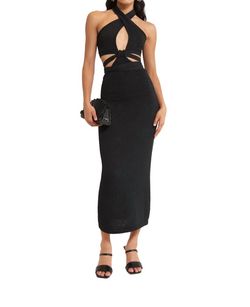 Style 1-1122249481-70 cult gaia Black Size 0 1-1122249481-70 Polyester Straight Dress on Queenly