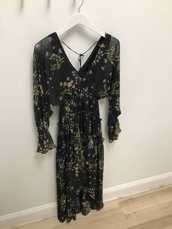 Style 1-12657738-149 STEVE MADDEN Black Size 12 Floral Plus Size Cocktail Dress on Queenly