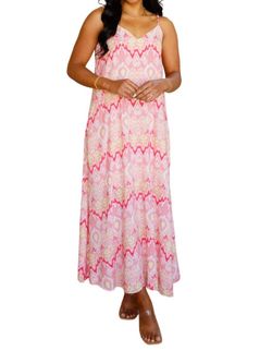 Style 1-1333322662-74 ANDREE BY UNIT Pink Size 4 Print Straight Dress on Queenly