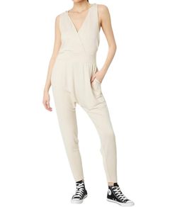 Style 1-162912240-892 Free People White Size 8 Prom Plunge Bridal Shower Jumpsuit Dress on Queenly