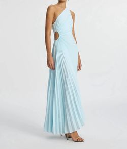 Style 1-188410470-425 A.L.C. Blue Size 8 One Shoulder Turquoise Straight Dress on Queenly