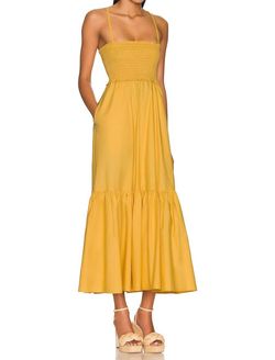 Style 1-2365899993-98 A.L.C. Yellow Size 10 Free Shipping Pockets Black Tie Straight Dress on Queenly