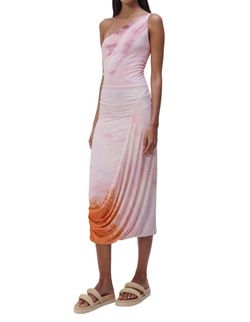 Style 1-2476916153-74 JONATHAN SIMKHAI Pink Size 4 Coral Tall Height Free Shipping One Shoulder Cocktail Dress on Queenly