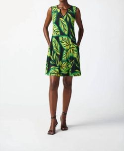 Style 1-2526610805-238 Joseph Ribkoff Green Size 12 Spandex Summer Silk Plus Size Cocktail Dress on Queenly