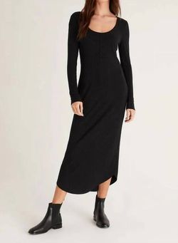 Style 1-2892612895-70 Z Supply Black Size 0 Free Shipping Polyester Long Sleeve Cocktail Dress on Queenly