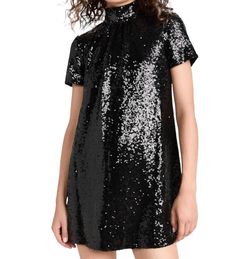 Style 1-3193488594-70 STAUD Black Size 0 1-3193488594-70 Keyhole Sleeves Sequined Cocktail Dress on Queenly