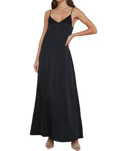 Style 1-3341023648-892 L'Agence Black Size 8 Spaghetti Strap Military Floor Length Straight Dress on Queenly