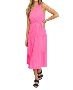 Style 1-3390998006-1464 143 STORY Pink Size 28 Military Floor Length One Shoulder Straight Dress on Queenly