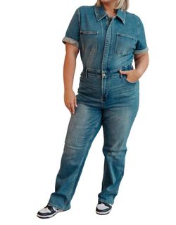 Style 1-3430853529-1464 Judy Blue Blue Size 28 Jersey Spandex Mini Jumpsuit Dress on Queenly