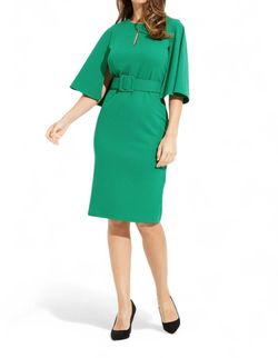 Style 1-3437819262-1901 Joseph Ribkoff Green Size 6 Belt Cocktail Dress on Queenly