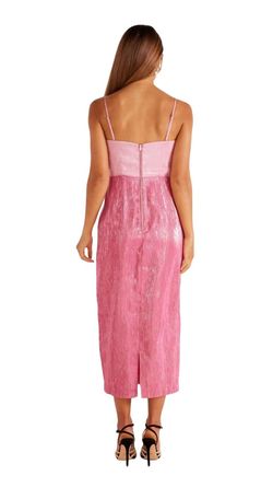 Style 1-345310998-892 MINKPINK Pink Size 8 Tall Height 1-345310998-892 Polyester Straight Cocktail Dress on Queenly