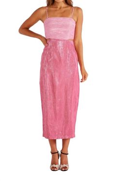 Style 1-345310998-892 MINKPINK Pink Size 8 Tall Height 1-345310998-892 Polyester Straight Cocktail Dress on Queenly