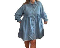 Style 1-3710232094-149 Carole's Collections Blue Size 12 High Neck Pockets Plus Size Cocktail Dress on Queenly