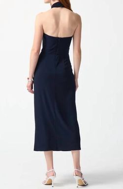 Style 1-3722463856-1498 Joseph Ribkoff Blue Size 4 Military Free Shipping Straight Dress on Queenly