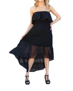 Style 1-3872593158-74 ANDREE BY UNIT Black Size 4 Sheer Polyester Straight Dress on Queenly