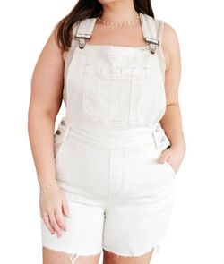 Style 1-68674721-611 Judy Blue White Size 16 Plus Size Jumpsuit Dress on Queenly