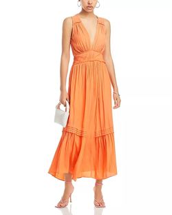 Style 1-739572192-74 Ramy Brook Orange Size 4 Free Shipping Floor Length 1-739572192-74 Straight Dress on Queenly