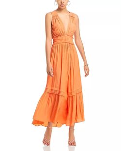 Style 1-739572192-74 Ramy Brook Orange Size 4 Free Shipping Black Tie Straight Dress on Queenly