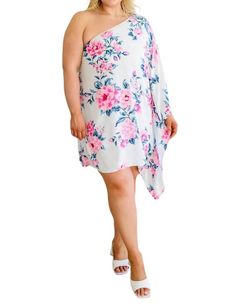 Style 1-904219288-74 ANDREE BY UNIT White Size 4 Floral Cocktail Dress on Queenly