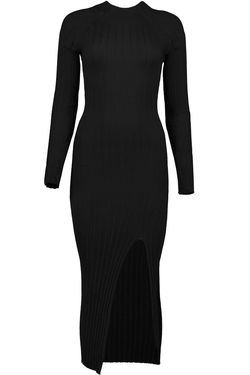 Style 1-1170959705-149 bishop + young Black Size 12 Side Slit Long Sleeve Cocktail Dress on Queenly
