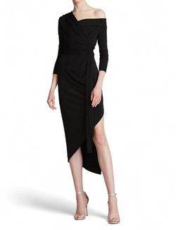 Style 1-1285801367-1498 Halston Black Size 4 Spandex Sleeves Cocktail Dress on Queenly