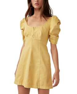 Style 1-2008291887-3236 Free People Yellow Size 4 Mini Cocktail Dress on Queenly