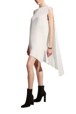 Style 1-2100695004-397 Careste White Size 14 Cape Engagement Cocktail Dress on Queenly