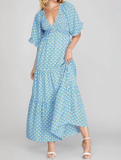 Style 1-2309799253-74 SHE + SKY Blue Size 4 1-2309799253-74 Military Straight Dress on Queenly