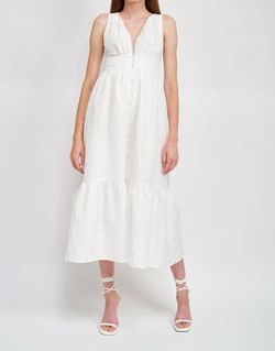 Style 1-2658501984-2696 En Saison White Size 12 Jersey Polyester V Neck Engagement Straight Dress on Queenly