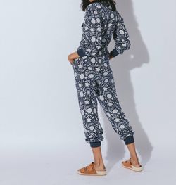 Style 1-3421499355-2696 Cleobella Multicolor Size 12 Floor Length Navy Jumpsuit Dress on Queenly