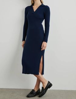 Style 1-3520869105-2696 Rails Blue Size 12 Sleeves Long Sleeve V Neck High Neck Cocktail Dress on Queenly