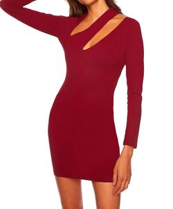 Style 1-3853329738-3236 Susana Monaco Red Size 4 Cut Out Mini Cocktail Dress on Queenly