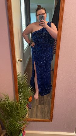 Blue Size 18 Side slit Dress on Queenly