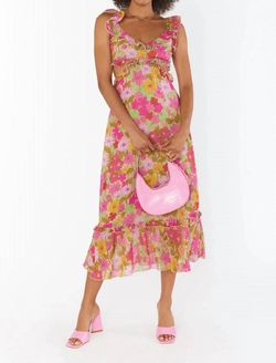 Style 1-689754614-2696 Show Me Your Mumu Pink Size 12 Polyester Ruffles Floral Cocktail Dress on Queenly