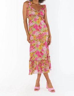 Style 1-689754614-2696 Show Me Your Mumu Pink Size 12 Polyester Ruffles Floral Cocktail Dress on Queenly